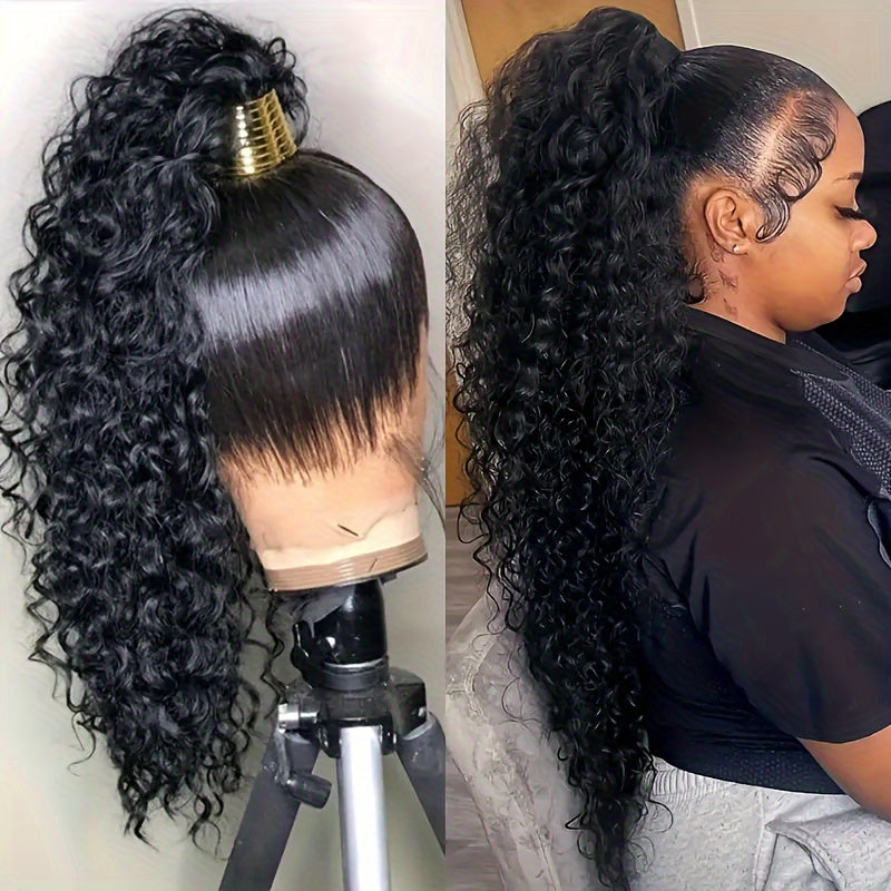 Bossi Hair Lab 360 Full Lace Wig Human Hair Deep Wave Lace Front Wigs Human Hair Pre Plucked 200% Density 360 HD Transparent Lace Frontal Wigs Human Hair For Women Deep Curly Human Hair Wig