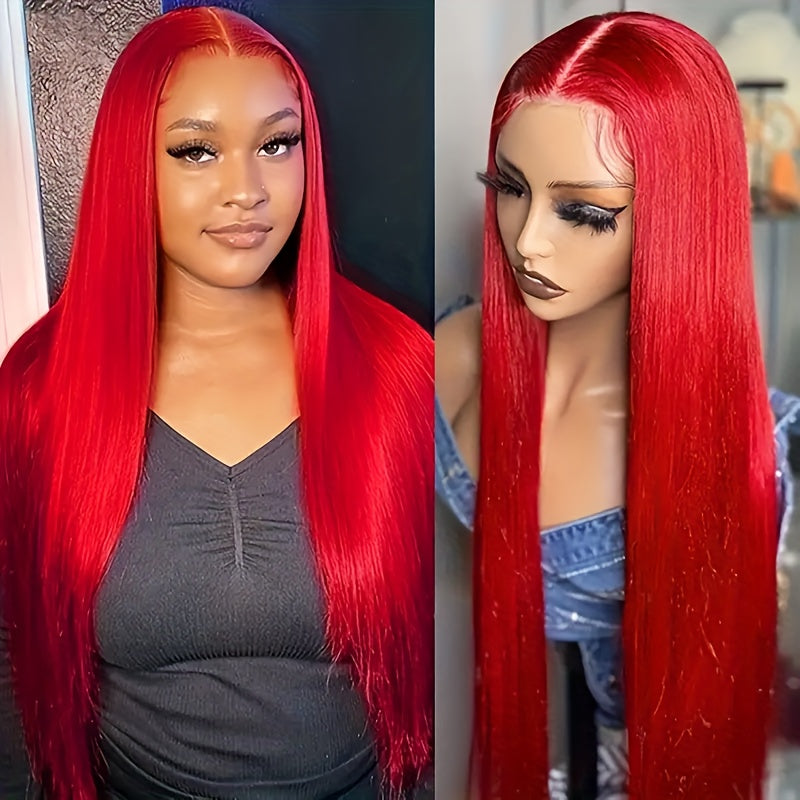 Bossi Hair Lab Women's Glueless Lace Front Wig - Heat Resistant Synthetic Hair, 180% Density Long Straight Wig with HD Lace Front (13x4), Pre-Plucked Hairline for Natural Look - No Glue Needed, Suitable for All Light Beige To