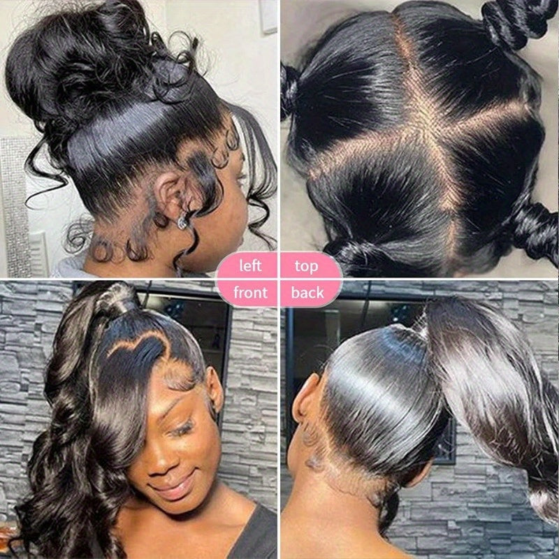 Bossi Hair Lab Invisi-Drawstring 360 Full Lace Wig Transparent Body Wave Lace Frontal Wigs Human Hair Pre Plucked Brazilian Remy Hair Lace Front Wig For Women