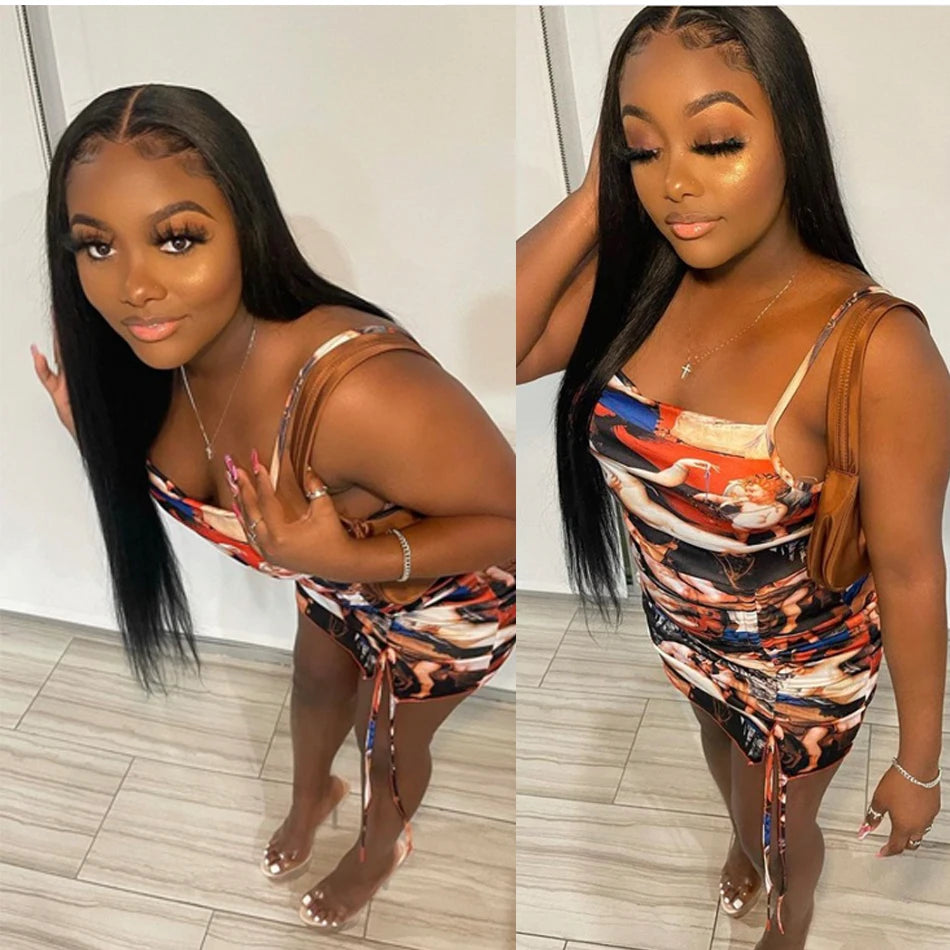 Bossi Hair Lab  13x6 Lace Frontal Human Hair Wigs Straight 30 Inch Pre Plucked HD Lace Front Human Hair Wigs Glueless Wigs Ready To Wear