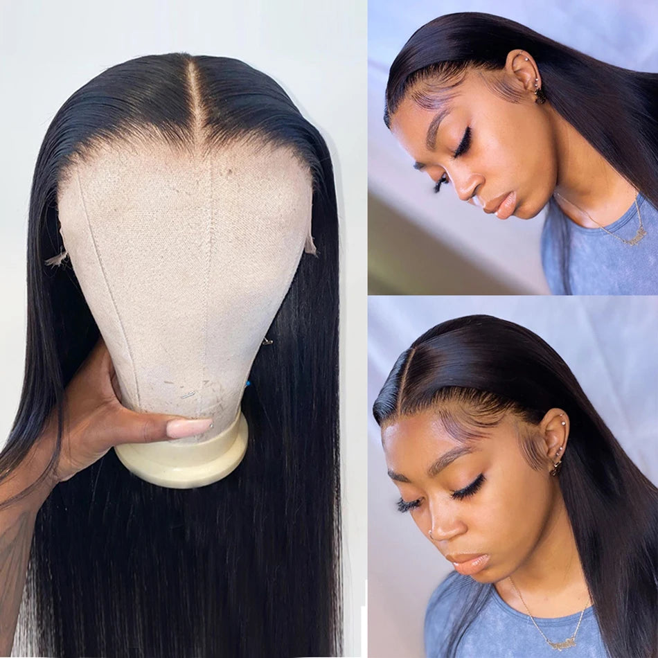 Bossi Hair Lab 13x6 HD Lace Frontal Human Hair Wigs Pre Plucked For Women Peruvian Bone Straight Remy Human Hair Wigs HD Lace Front Wigs 180%