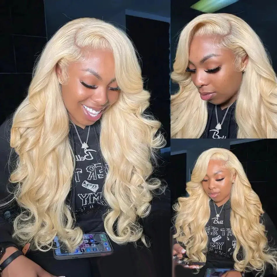 Bossi Hair Lab 13x6 HD Transparent 613 Blonde Lace Frontal Human Hair Wigs Body Wave Lace Wigs Tuneful 613 Blonde Lace Front Human Hair Wigs