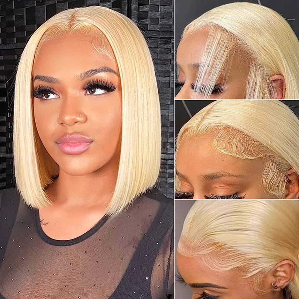 Bossi hair Lab 613 Blonde HD Lace Frontal Human Hair Wigs Bone Straight 13x6 HD Lace Front Wigs For Women Can Be Dyed To Any Colors