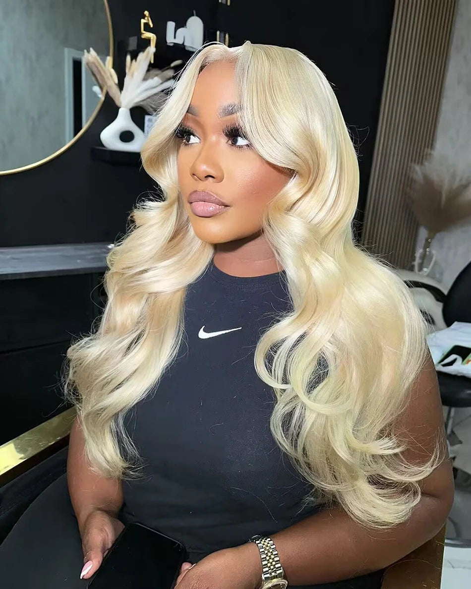 Bossi Hair Lab 13x6 HD Transparent 613 Blonde Lace Frontal Human Hair Wigs Body Wave Lace Wigs Tuneful 613 Blonde Lace Front Human Hair Wigs