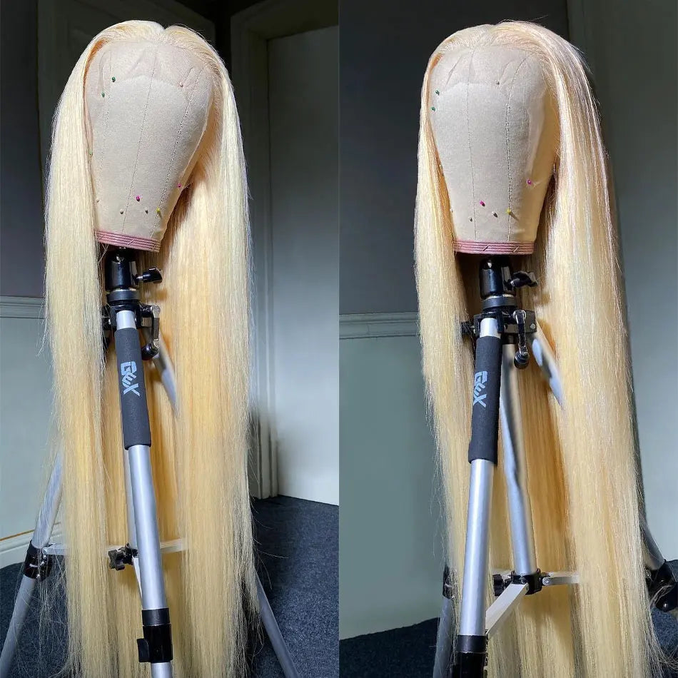 Bossi Hair Lab 13x6 HD Transparent 613 Blonde Lace Frontal Human Hair Wigs Brazilian Straight Lace Front Human Hair Wigs Can Be Dyed Any Color