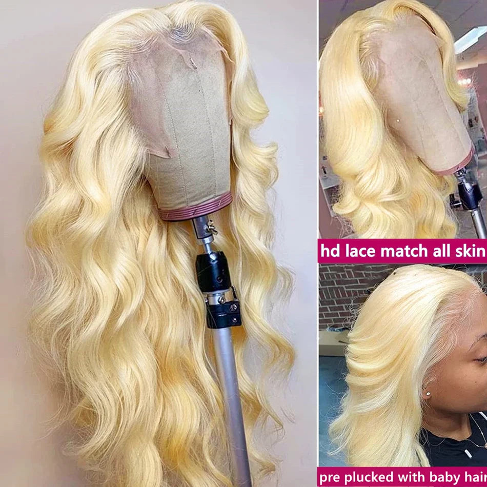 Bossi Hair Lab 13x6 HD Transparent 613 Blonde Lace Frontal Human Hair Wigs Body Wave Lace Wigs Tuneful 613 Blonde Lace Front Human Hair Wigs