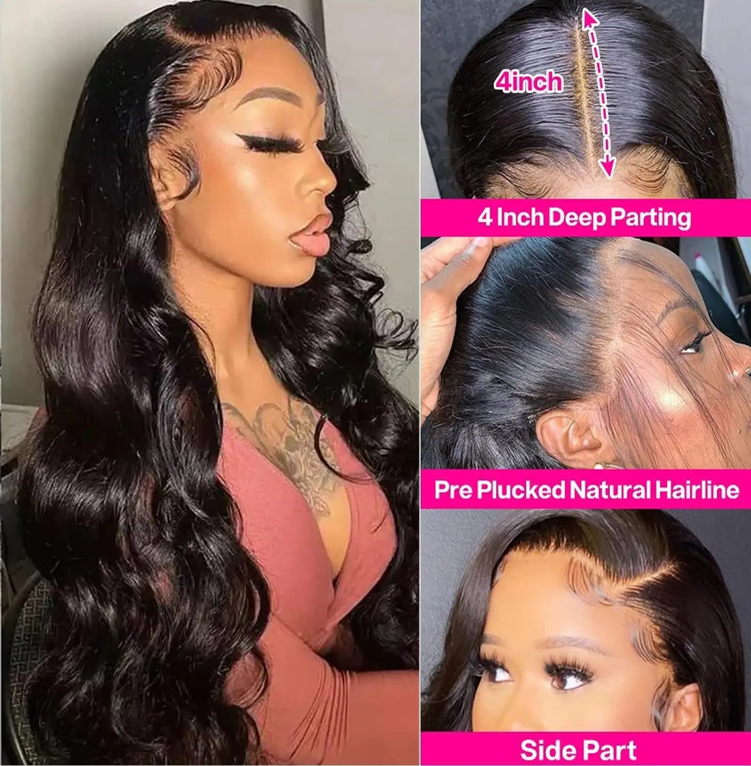 Bossi Hair Lab HD Lace Frontal Wig Human Hair 200 Density 13x4 13x6 Body Wave Lace Front Wigs For Women Brazilian Human Hair Wigs Bling