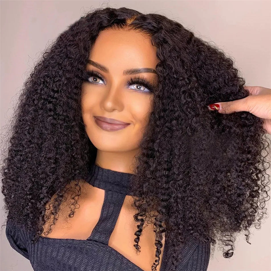 Bossi Hair Lab 10A 100% Glueless Wigs Human Hair Wigs Ready To Wear Bleached Knots 6x5 Pre Cut HD Transparent Glueless Lace Wigs Kinky Curly
