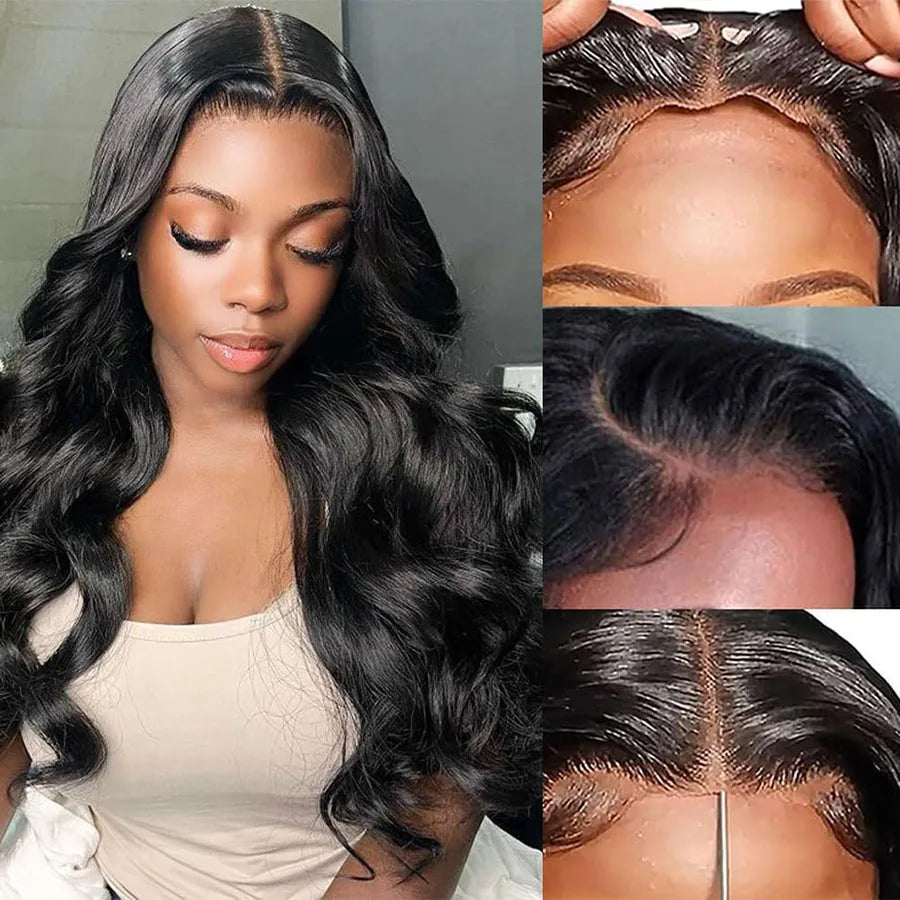 Bossi Hair Lab Glueless Bling Hair Wigs Brazilian Body Wave Pre Plucked Lace Front Human Hair Wigs Glueless 6x4 Lace Frontal Wig Human Hair