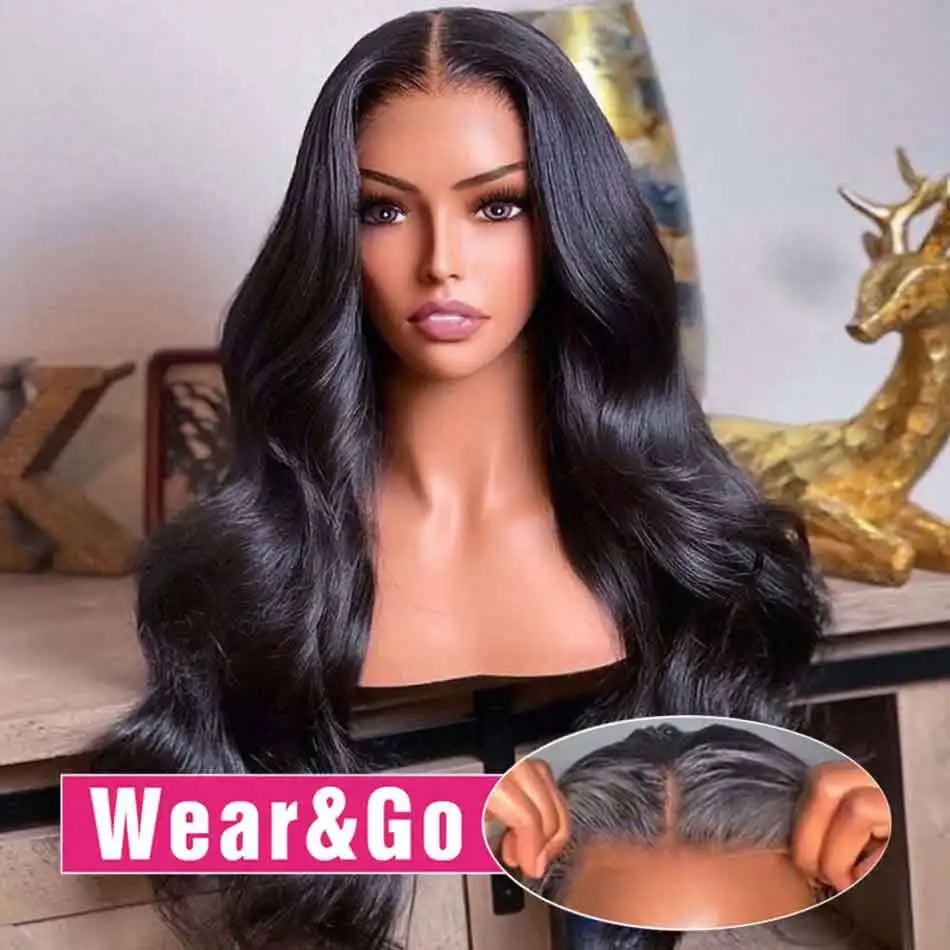 Bossi Hair Lab Glueless Bling Hair Wigs Brazilian Body Wave Pre Plucked Lace Front Human Hair Wigs Glueless 6x4 Lace Frontal Wig Human Hair