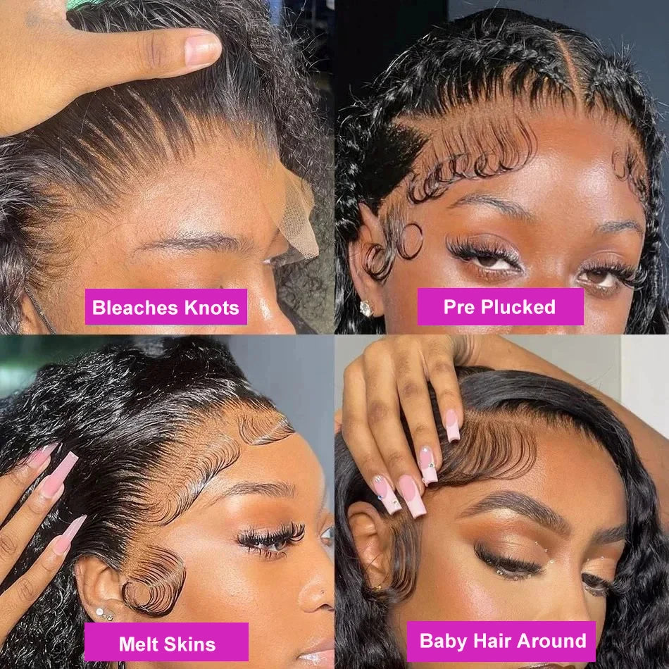 Bossi Hair Lab Deep Wave Bob Glueless Wig Human Hair Ready To Wear Curly Wigs 200 Density 5x5 Closure Pre Cut Lace Preplucked