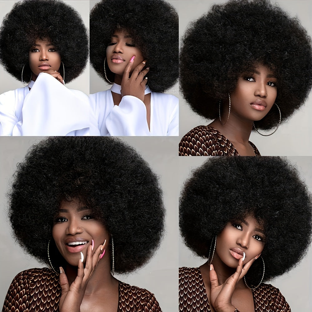 Bossi  Hair Lab [Natural Afro Wigs] Natural Looking, Soft Large Bouncy Afro Kinky Curly Wigs - Full Puff Wigs for Party, Cosplay, and Daily Wear