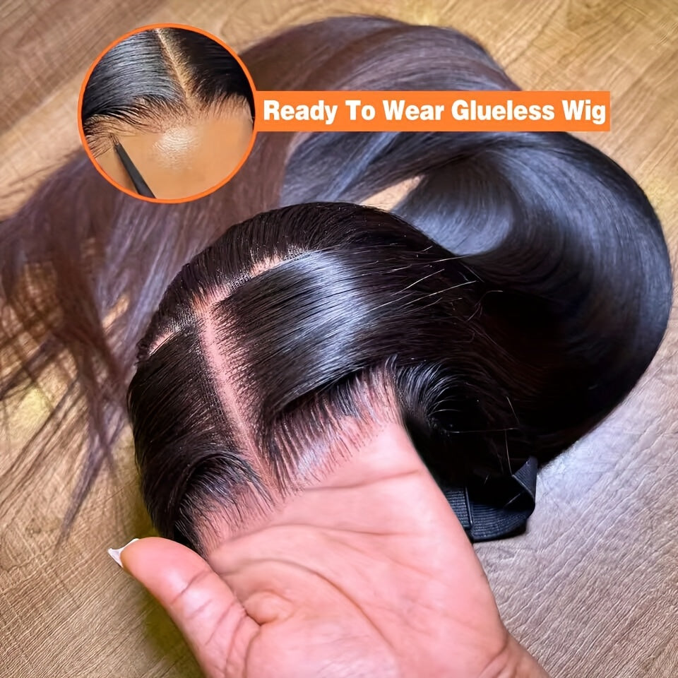 Bossi Hair Lab Pre Cut Glueless Wigs Real Human Hair Put On And Go Bone Straight Human Hair Wigs For Women Pre Plucked 6x4 Ready To Wear Instantly Without Glue 3 Seconds To Wear Glueless Wig 200 Density Transparent Lace Front